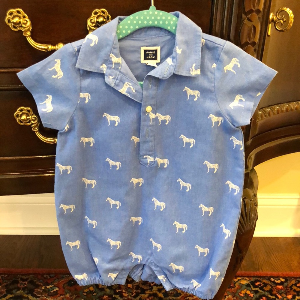 Janie and Jack linen one piece. 12 months